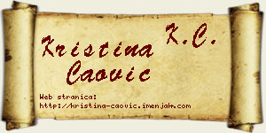 Kristina Čaović vizit kartica